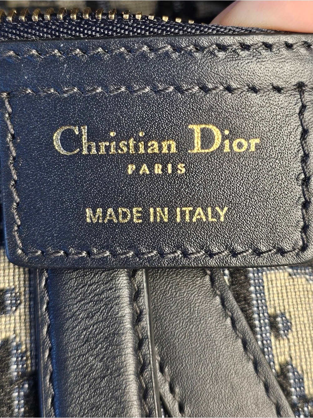 Dior Navy Saddle Bag - Signature Monogram with strap and dust bag - Picture 2 of 11